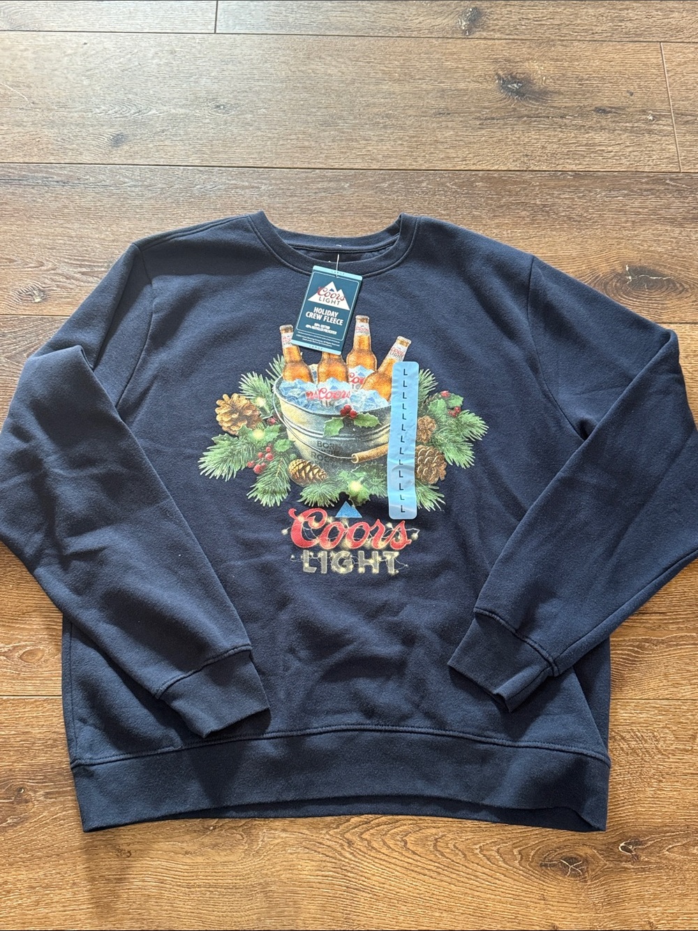 Coors light navy Christmas‎ sweat shirt large